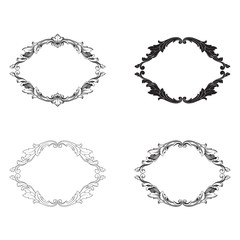 Vector baroque of vintage elements for design. 