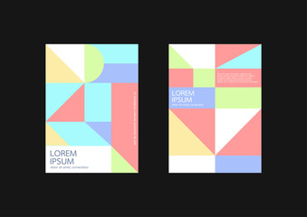 Pastel geometric covers,report design. Vector illustration
