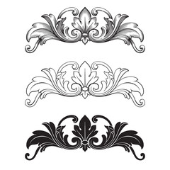 Vector baroque of vintage elements for design. 