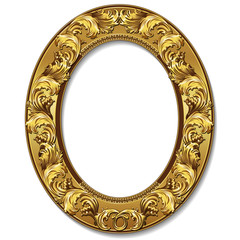 round frame gold color with shadow
