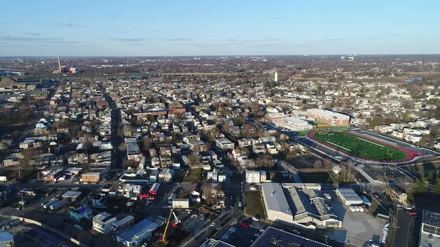 Aerial View of Delaware Riverfront Port City Gloucester New Jersey
