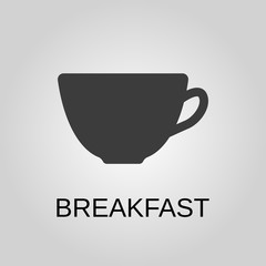 Breakfast icon. Breakfast symbol. Flat design. Stock - Vector illustration