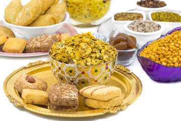Indian Group of  Diwali and Holi Celebration Food Namkeen, Chivda, Chiwada, Karanji, Namkin, Nimco, Mixture Namkeen, Masala Chana, Gujiya, Chana Chor Garam, Cookies, Biscuits or Mouth Freshner
