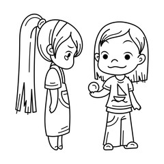 Cute cartoon kids. Vector and illustration.