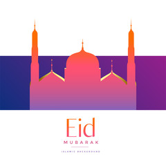 vibrant beautiful mosque for eid mubarak festival