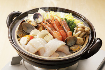 海鮮鍋　Japanese seafood hot pot