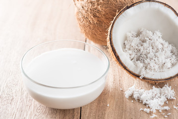 coconut on old wooden background