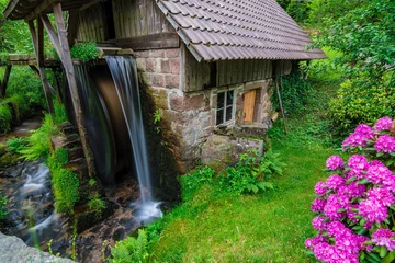 Papier Peint photo autocollant Moulins A small water mill in Germany, Schwarzwald / Black Forest, May 2018