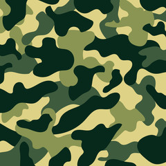 Classic clothing style masking camo repeat print camouflage pattern background. Vector illustration