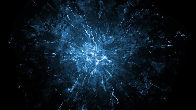Blue fancy emissions in a dark background