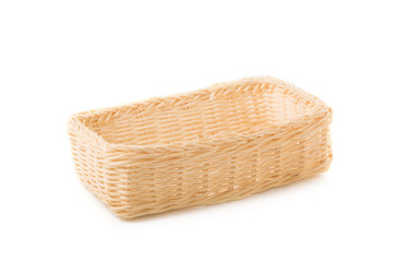 Empty Wicker baskets or bread basket isolated on a white background