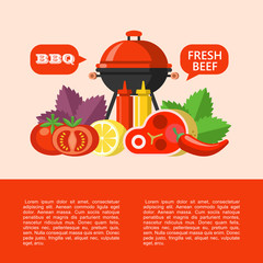 BBQ. Vector illustration.