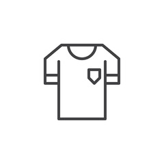 Soccer jersey outline icon. linear style sign for mobile concept and web design. Football shirt simple line vector icon. Symbol, logo illustration. Pixel perfect vector graphics