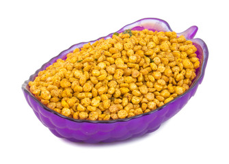 Indian Traditional Namkeen Food Chana Masala isolated on White Background