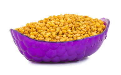 Indian Traditional Namkeen Food Chana Masala isolated on White Background