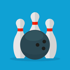 bowling design on blue background