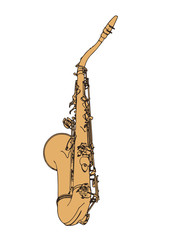 yellow saxophone vector