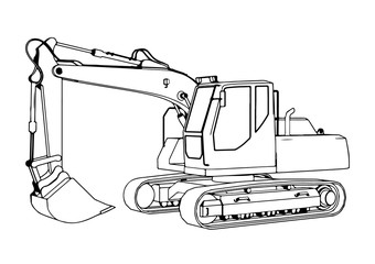 sketch of an excavator vector © Dzmitry