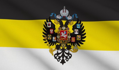 Waving flag of Russian Imperial
