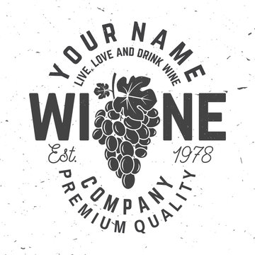 Winery badge, sign or label. Vector illustration.