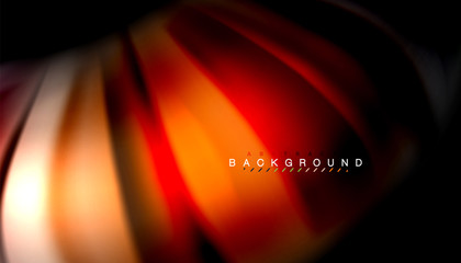 Abstract wave lines fluid rainbow style color stripes on black background