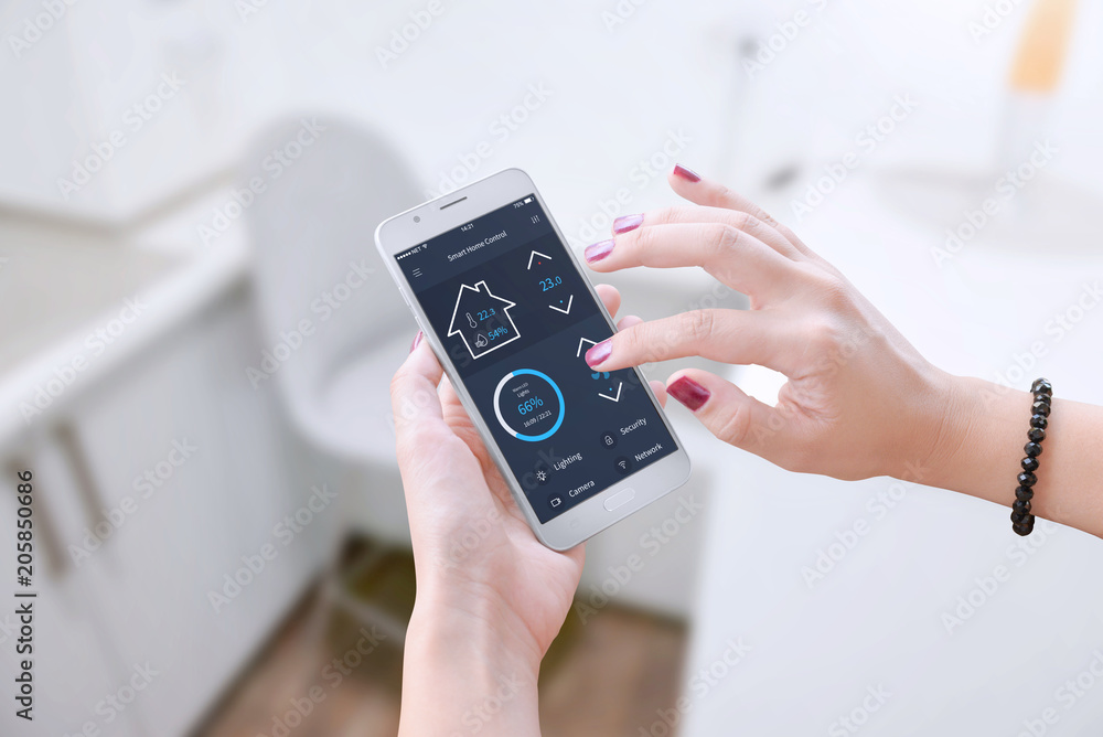 Poster Smart software for mobile device to control apartment parameters.