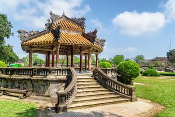 Scenic view of traditional Vietnamese pavilion in Hue, Vietnam