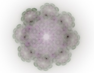 Abstract design of white powder cloud against dark background