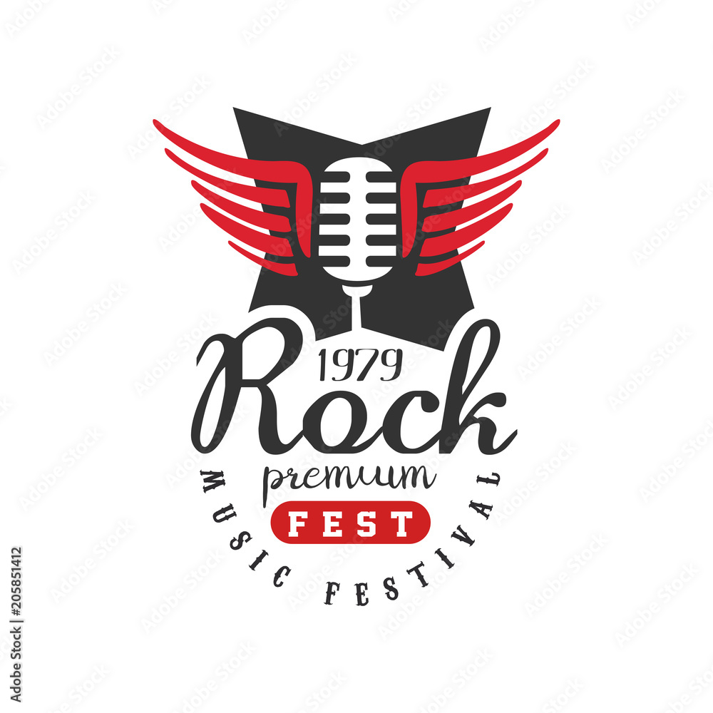 Canvas Prints Rock premium fest, music festival logo, est. 1979, design element can be used for poster, banner, flyer, print or stamp vector Illustration on a white background