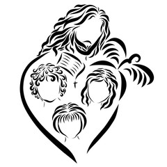 Jesus with children, the Bible and the dove