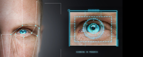 facial recognition and biometric eye scan 