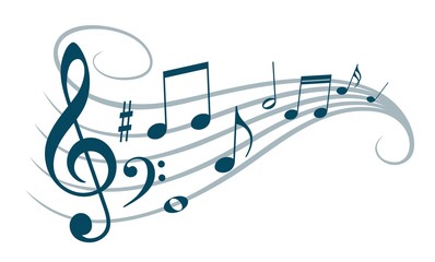 Fototapeta premium Symbol with music notes.