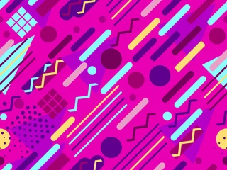 Wallpaper murals Memphis style Memphis seamless pattern. Geometric elements memphis in the style of 80s. Points and dotted lines. Vector illustration