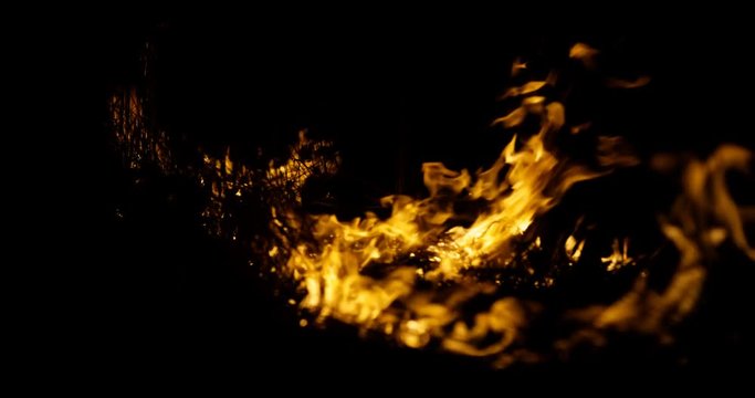 Fire flame burn element with alpha channel 4K