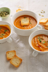 Yellow autumn cream soup