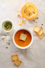 Yellow autumn soup