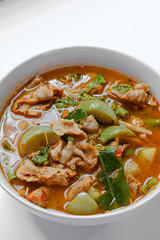 Hot Spicy curry with pork Thai food