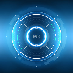 Futuristic HUD  circle background. Virtual reality technology design. Sci-Fi template for games, banners, interface, infographics, artificial intelligence graphical user interface and other