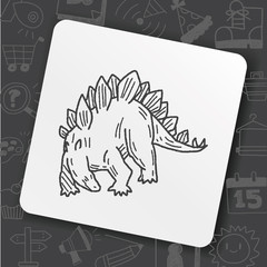 Stegosaurus dinosaur doodle