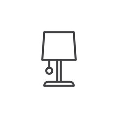 Table lamp outline icon. linear style sign for mobile concept and web design. Night light simple line vector icon. Symbol, logo illustration. Pixel perfect vector graphics