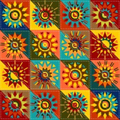 quilt patchwork background with mandala ethnic style