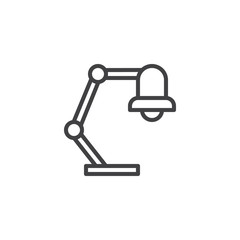 Desk lamp outline icon. linear style sign for mobile concept and web design. Reading lamp simple line vector icon. Symbol, logo illustration. Pixel perfect vector graphics