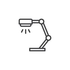 Reading lamp outline icon. linear style sign for mobile concept and web design. Desk lamp simple line vector icon. Symbol, logo illustration. Pixel perfect vector graphics