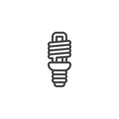 Energy efficient lamp outline icon. linear style sign for mobile concept and web design. lightbulb simple line vector icon. Energy saving light symbol, logo illustration. Pixel perfect vector graphics