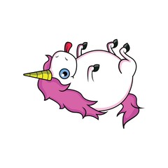 lazy fat unicorn with cute face