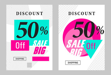 Sale Flyer set banner poster brochure discount template for shopping