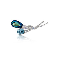 Diamond brooch isolated on white