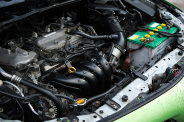 Fototapeta premium Close up detail of car engine