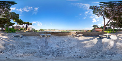 Equirectangular image of Orange Garden ( Giardino degli Aranci) in Piazza Pietro D'Illiria 00153...