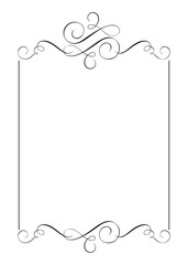 Decorative frames and border standard rectangle hand drawn flourish separator Calligraphy designer elements. Vector vintage wedding illustration Isolated on white background
